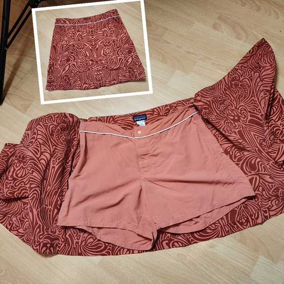 Patagonia Pants - Patagonia Button Out Boardie Shorts Wrap‎ Skirt Size 6 Coral Red
